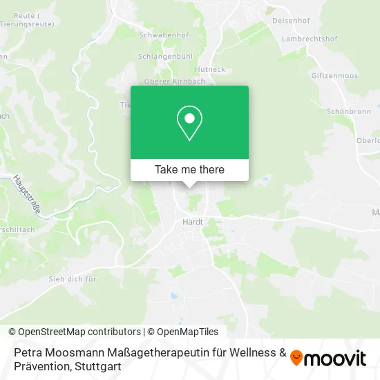 Карта Petra Moosmann Maßagetherapeutin für Wellness & Prävention