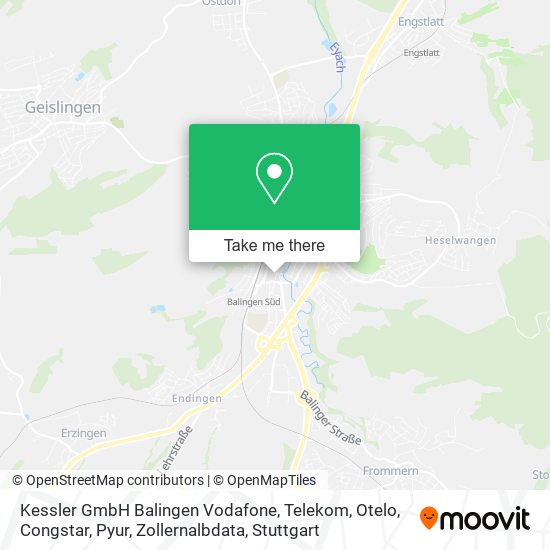 Kessler GmbH Balingen Vodafone, Telekom, Otelo, Congstar, Pyur, Zollernalbdata map