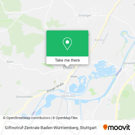 Карта Giftnotruf-Zentrale Baden-Württemberg