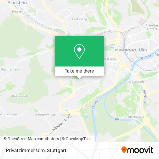 Карта Privatzimmer Ulm