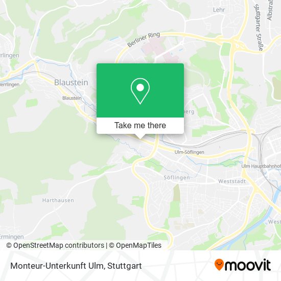 Карта Monteur-Unterkunft Ulm