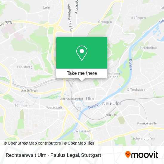 Карта Rechtsanwalt Ulm - Paulus Legal