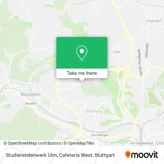 Карта Studierendenwerk Ulm, Cafeteria West