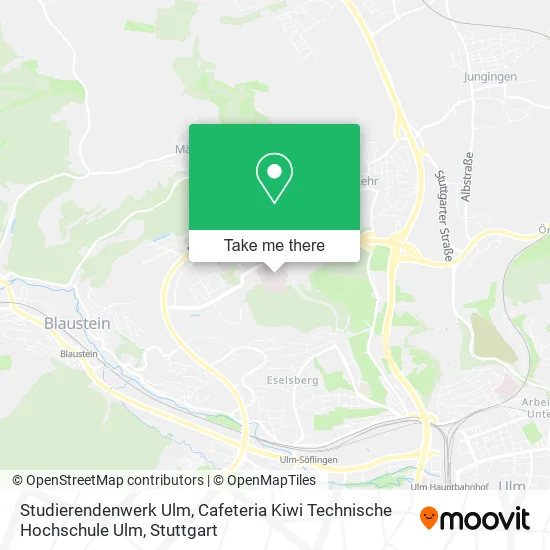 Карта Studierendenwerk Ulm, Cafeteria Kiwi Technische Hochschule Ulm