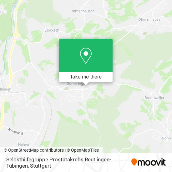 Карта Selbsthilfegruppe Prostatakrebs Reutlingen-Tübingen