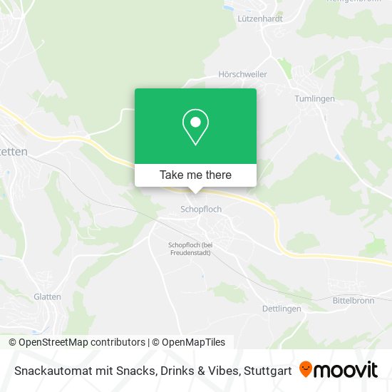 Карта Snackautomat mit Snacks, Drinks & Vibes
