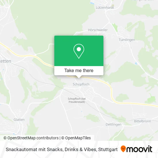 Карта Snackautomat mit Snacks, Drinks & Vibes
