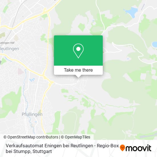 Карта Verkaufsautomat Eningen bei Reutlingen - Regio-Box bei Stumpp