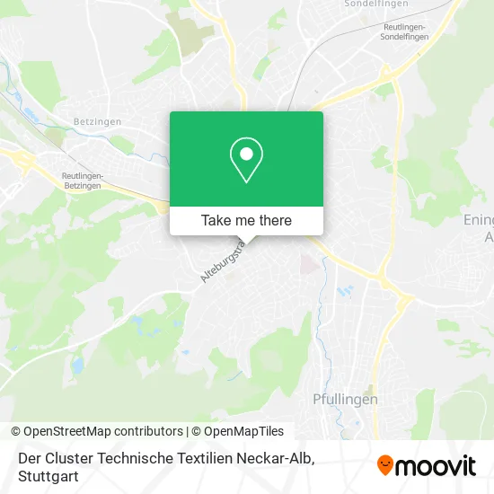 Карта Der Cluster Technische Textilien Neckar-Alb