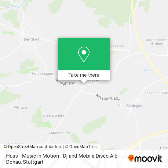 Huss - Music in Motion - Dj and Mobile Disco Alb-Donau map