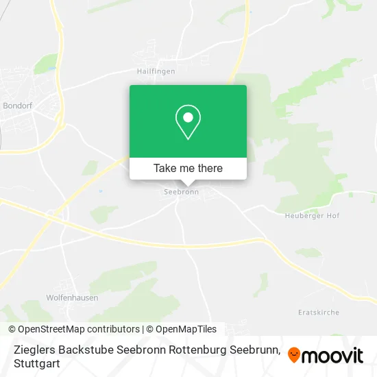 Карта Zieglers Backstube Seebronn Rottenburg Seebrunn