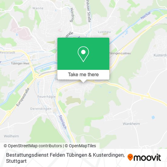 Bestattungsdienst Felden Tübingen & Kusterdingen map