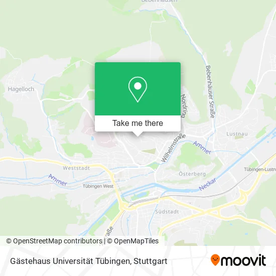 Карта Gästehaus Universität Tübingen