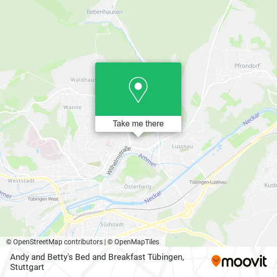 Карта Andy and Betty's Bed and Breakfast Tübingen