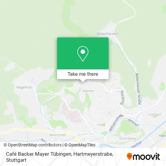 Карта Café Backer Mayer Tübingen, Hartmeyerstrabe