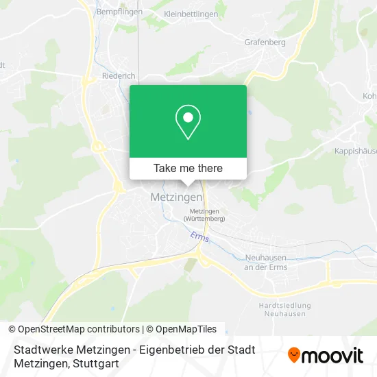 Карта Stadtwerke Metzingen - Eigenbetrieb der Stadt Metzingen