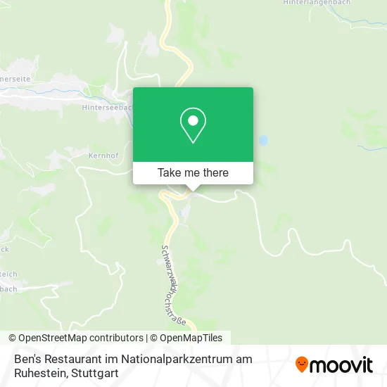 Карта Ben's Restaurant im Nationalparkzentrum am Ruhestein