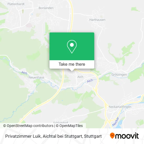 Карта Privatzimmer Luik, Aichtal bei Stuttgart