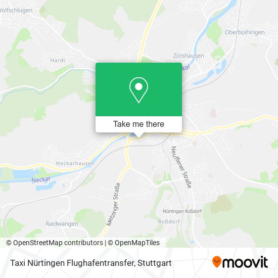 Taxi Nürtingen Flughafentransfer map