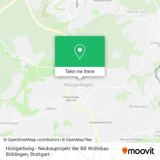 Карта Holzgerliving - Neubauprojekt der BB Wohnbau Böblingen