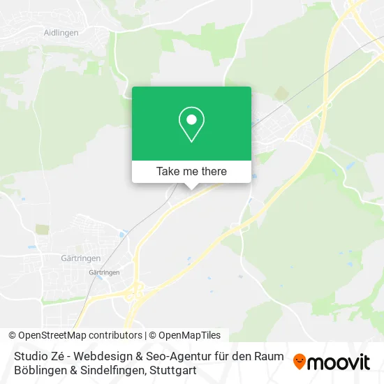 Карта Studio Zé - Webdesign & Seo-Agentur für den Raum Böblingen & Sindelfingen