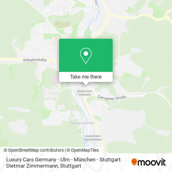 Карта Luxury Cars Germany - Ulm - München - Stuttgart Dietmar Zimmermann