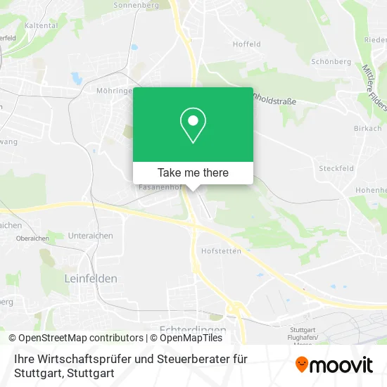 Карта Ihre Wirtschaftsprüfer und Steuerberater für Stuttgart