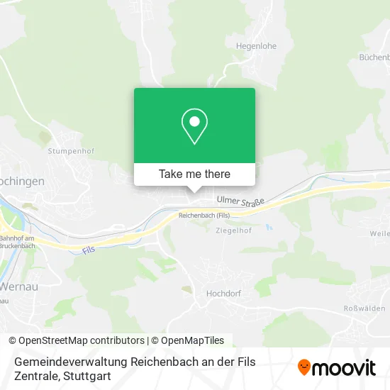 Карта Gemeindeverwaltung Reichenbach an der Fils Zentrale