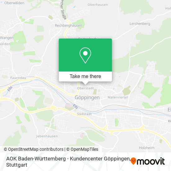 AOK Baden-Württemberg - Kundencenter Göppingen map