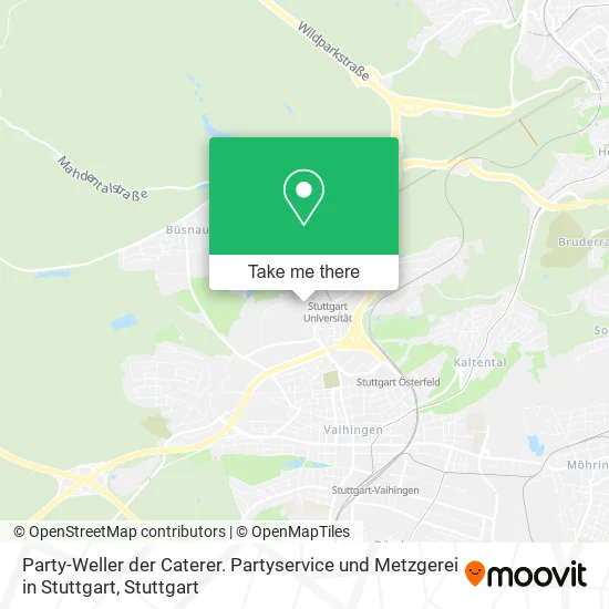 Карта Party-Weller der Caterer. Partyservice und Metzgerei in Stuttgart