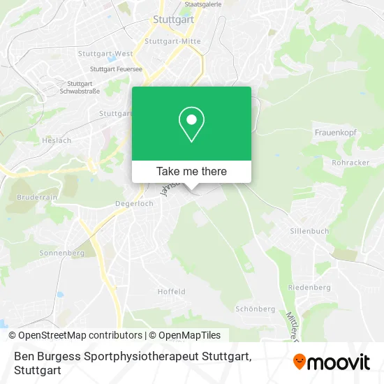 Карта Ben Burgess Sportphysiotherapeut Stuttgart