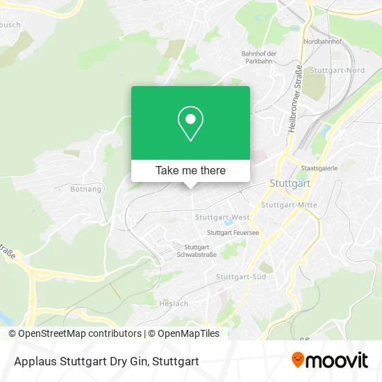 Карта Applaus Stuttgart Dry Gin