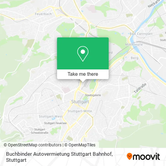 Карта Buchbinder Autovermietung Stuttgart Bahnhof