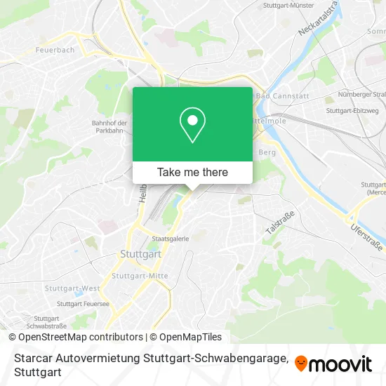 Карта Starcar Autovermietung Stuttgart-Schwabengarage