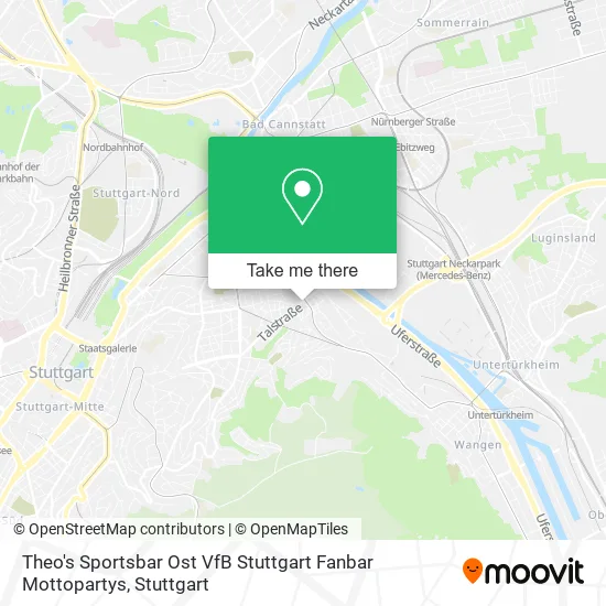 Карта Theo's Sportsbar Ost VfB Stuttgart Fanbar Mottopartys