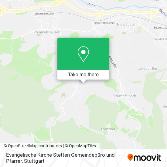 Evangelische Kirche Stetten Gemeindebüro und Pfarrer map