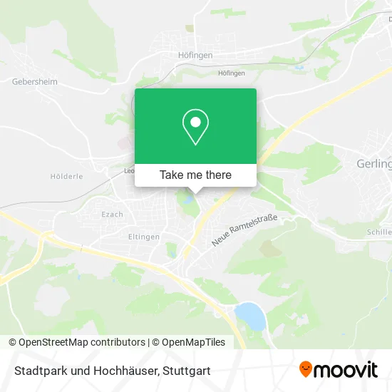 Карта Stadtpark und Hochhäuser