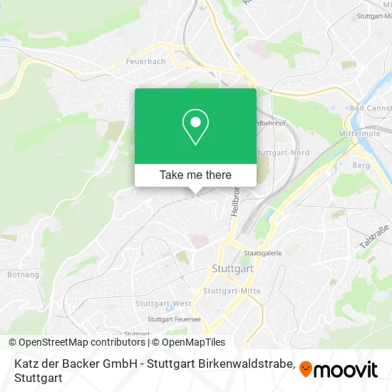 Карта Katz der Backer GmbH - Stuttgart Birkenwaldstrabe
