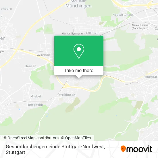 Карта Gesamtkirchengemeinde Stuttgart-Nordwest