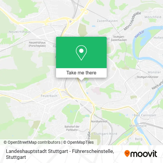 Карта Landeshauptstadt Stuttgart - Führerscheinstelle
