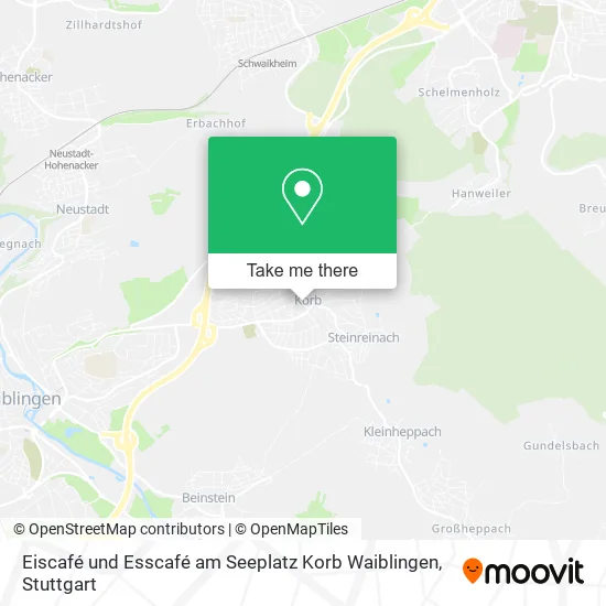 Карта Eiscafé und Esscafé am Seeplatz Korb Waiblingen
