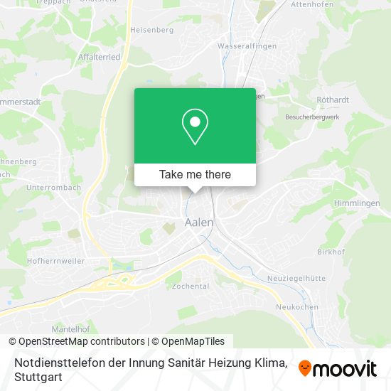 Карта Notdiensttelefon der Innung Sanitär Heizung Klima