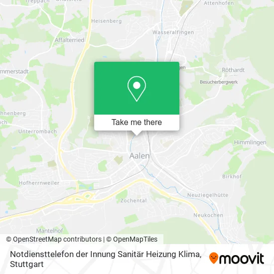 Карта Notdiensttelefon der Innung Sanitär Heizung Klima