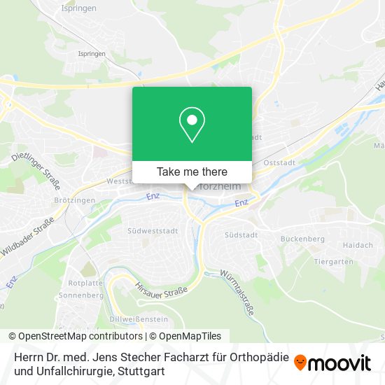 Herrn Dr. med. Jens Stecher Facharzt für Orthopädie und Unfallchirurgie map