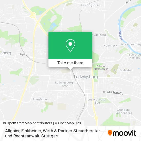 Карта Allgaier, Finkbeiner, Wirth & Partner Steuerberater und Rechtsanwalt
