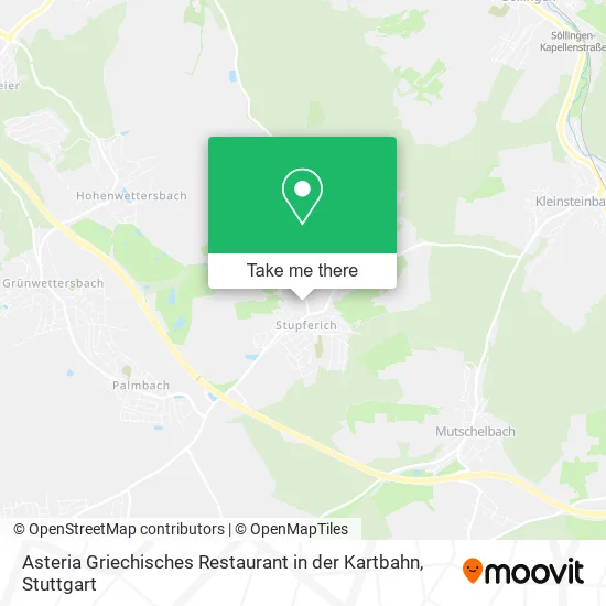Карта Asteria Griechisches Restaurant in der Kartbahn