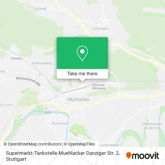 Карта Supermarkt-Tankstelle Muehlacker Danziger Str. 2
