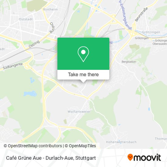 Café Grüne Aue - Durlach-Aue map