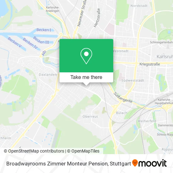 Карта Broadwayrooms Zimmer Monteur Pension