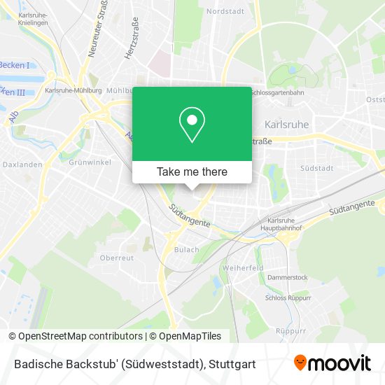 Badische Backstub' (Südweststadt) map
